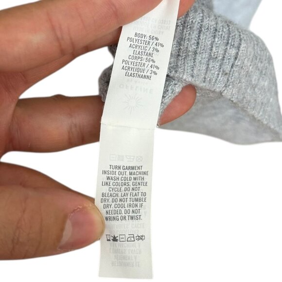 Offline by Aerie Open Knit Sweater Light Gray XXL Cozy Lounge - Picture 4 of 5